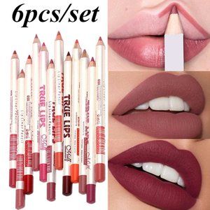 6Pcs/set Cosmetic Professional Wood Lipliner